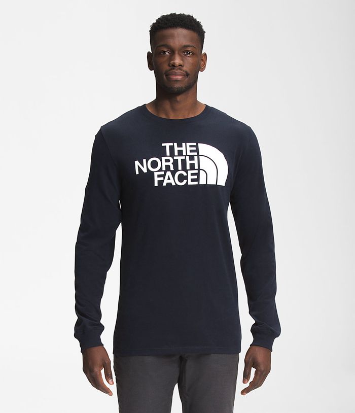 The North Face T-Shirts Heren Lange Mouw Half Dome DYOH56280 - Donkerblauw